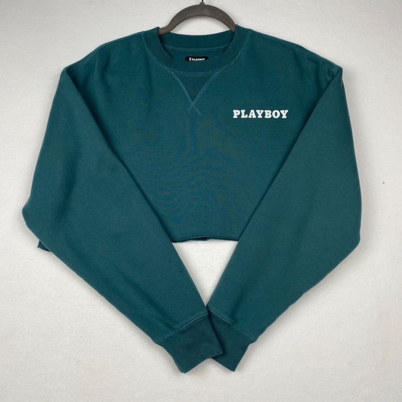 PacSun Tops - PLAYBOY by PacSun Women's Size S Long Sleeve Cropped Sweatshirt